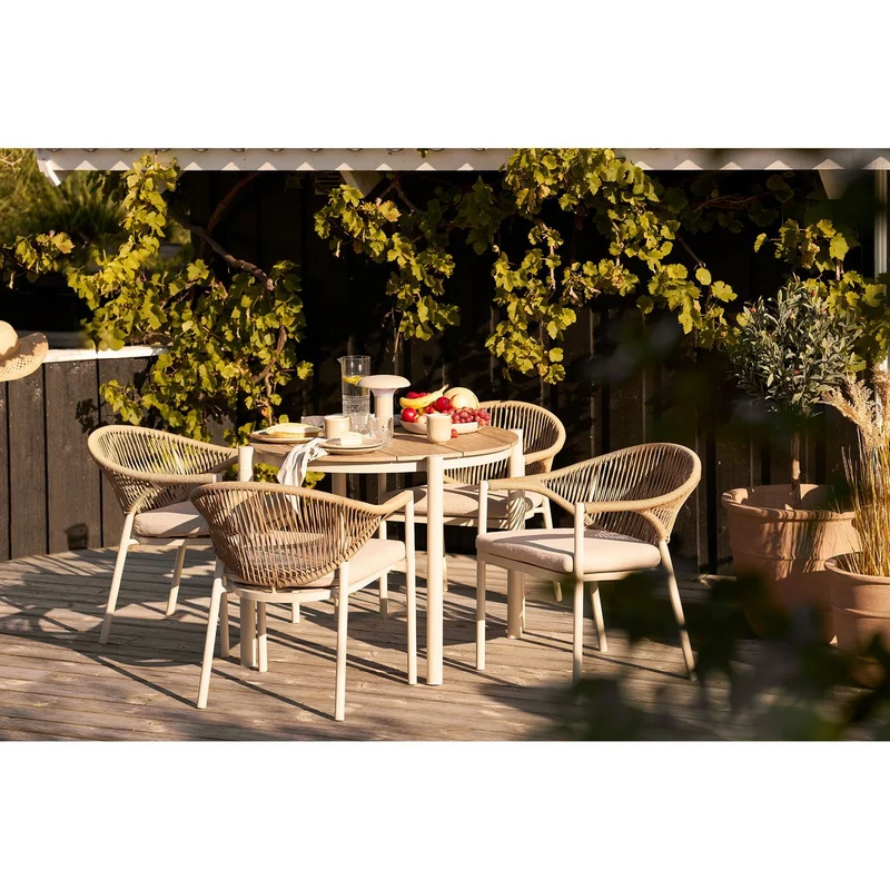 House Nordic Serviertablett aus Metall – Beige, Ø 30 × 4 cm