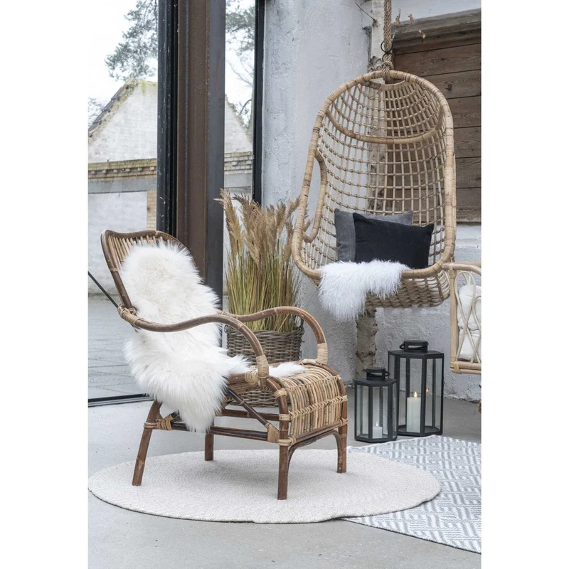 House Nordic Teppich Menorca – recyceltes PET, Sand, Ø 120 cm