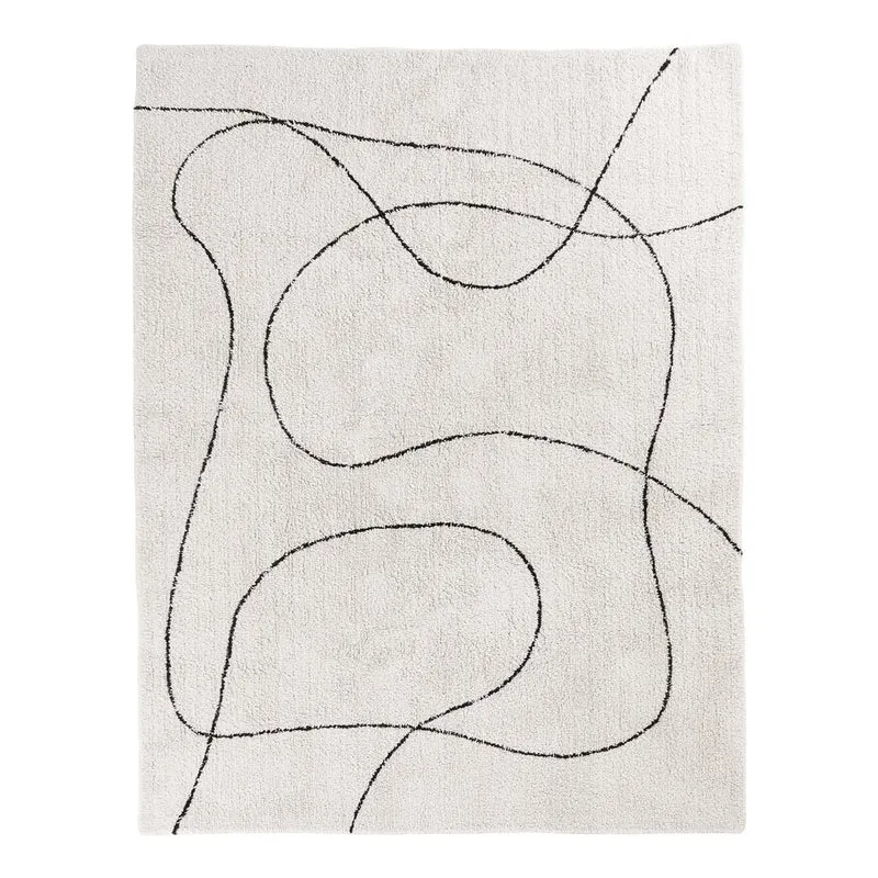 House Nordic Teppich Tampa – Baumwolle, Weiß/Schwarz, 200 × 300 cm