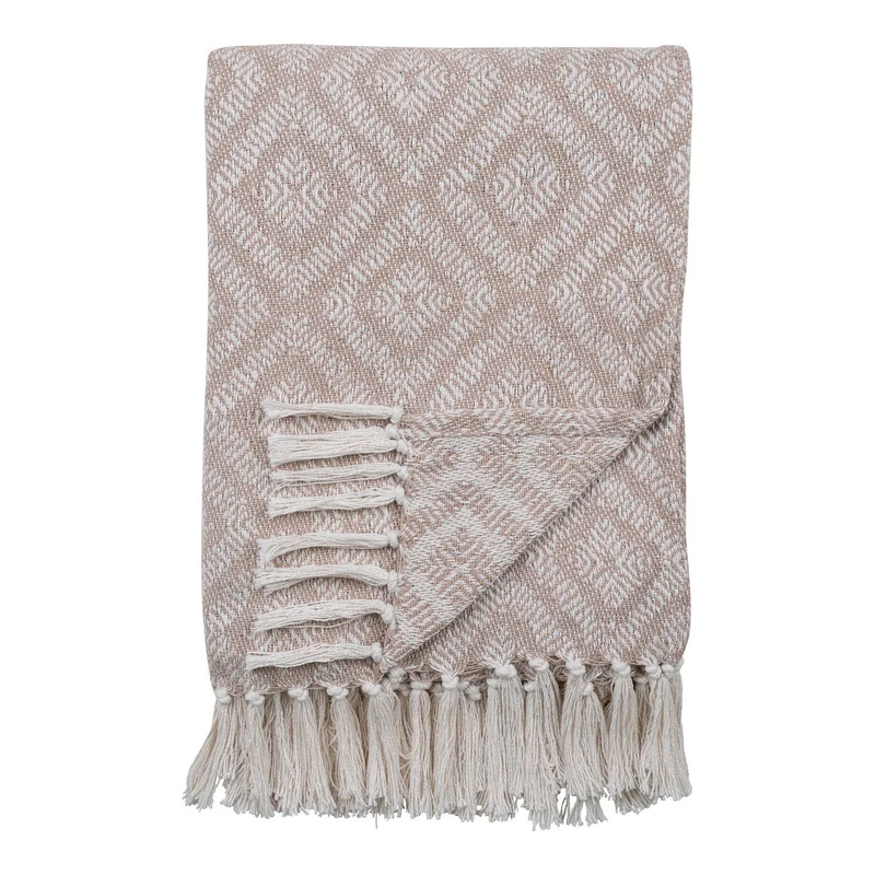 House Nordic Wohndecke Cort – Elfenbein/Beige, 100 % recycelte Baumwolle, 130 × 160 cm