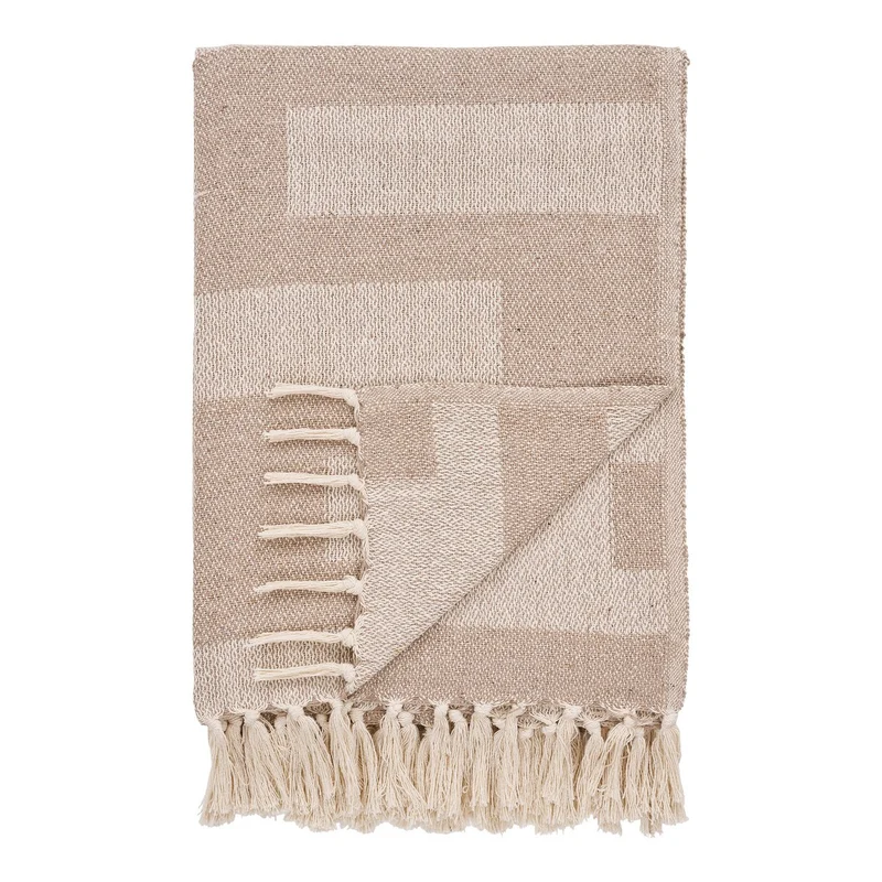 House Nordic Wohndecke Adana – Taupe/Beige, Baumwolle/Polyester, 130 × 180 cm