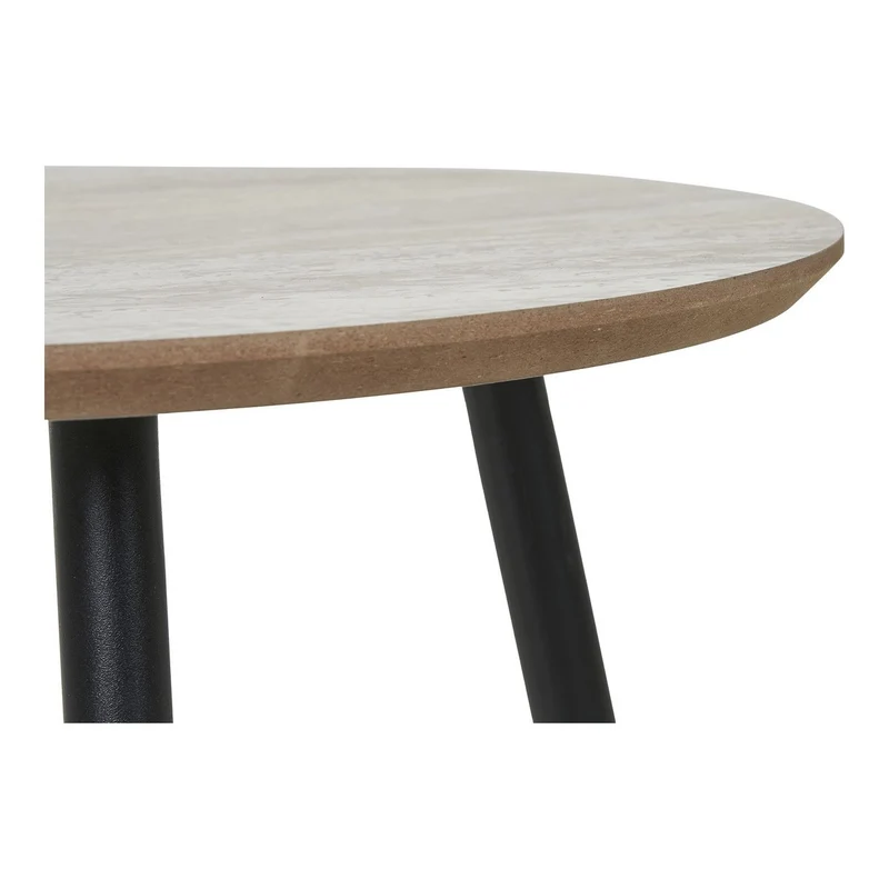 House Nordic Beistelltisch Aalst – Stahl, MDF, Schwarz, Beige - Ø 40 × 40 cm