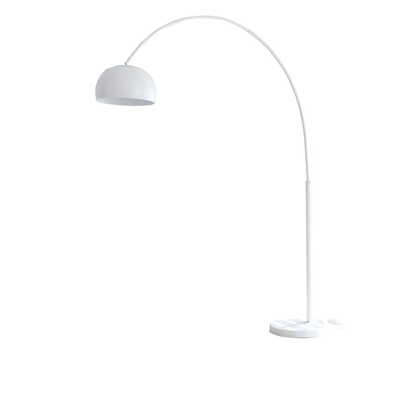 SalesFever Bogenleuchte Arc – Weiß mit Marmorsockel, Höhe ca. 195 cm