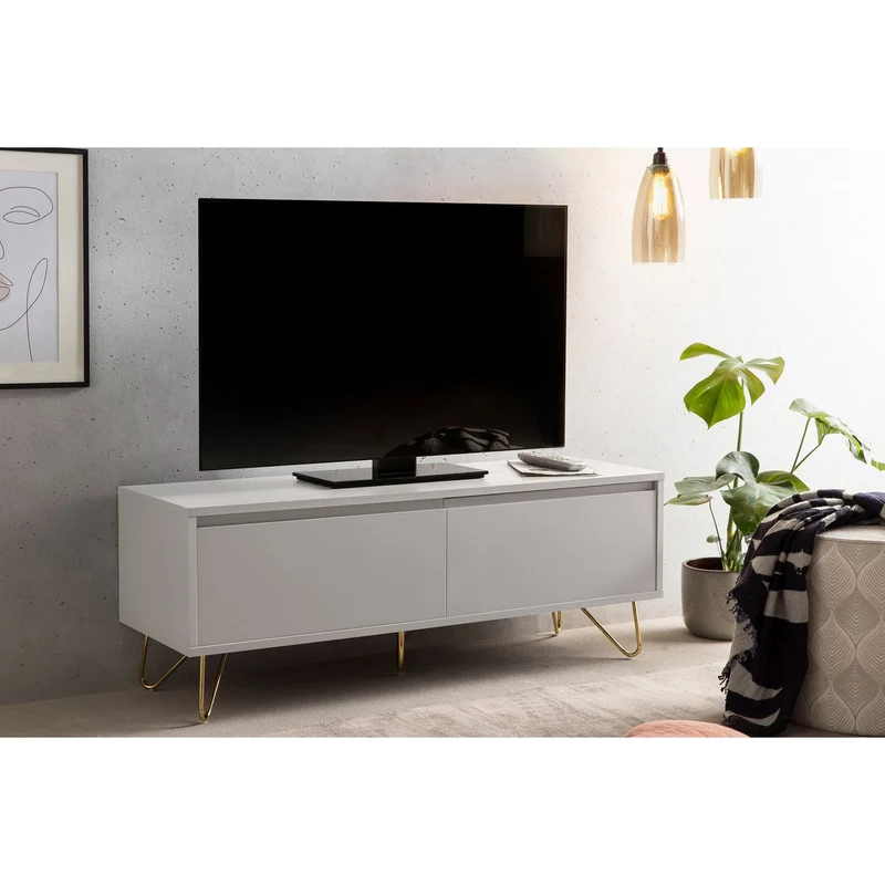 SalesFever Lowboard Livia – Weiß & Gold, Höhe ca. 45 cm