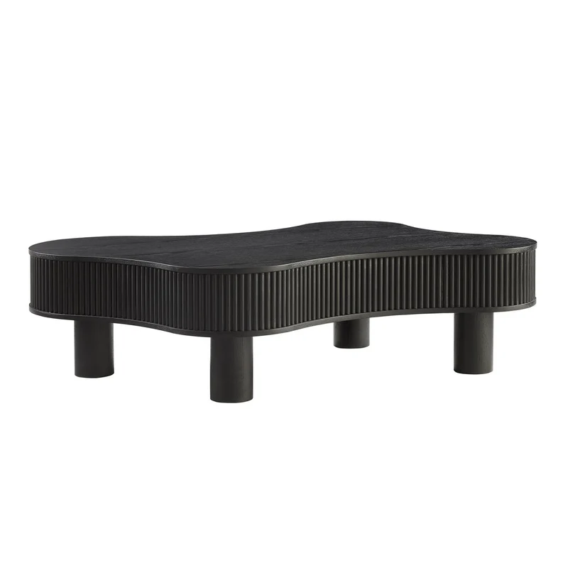 SalesFever Couchtisch Wave – Schwarz 116 × 77 cm