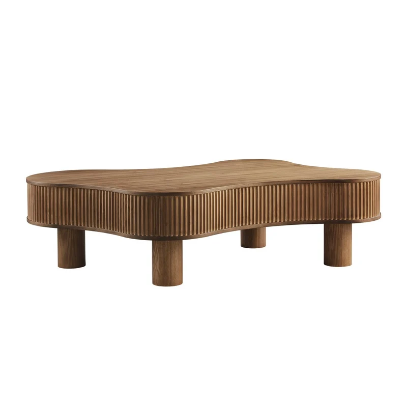 SalesFever Couchtisch Wave – Walnuss 116 × 77 cm