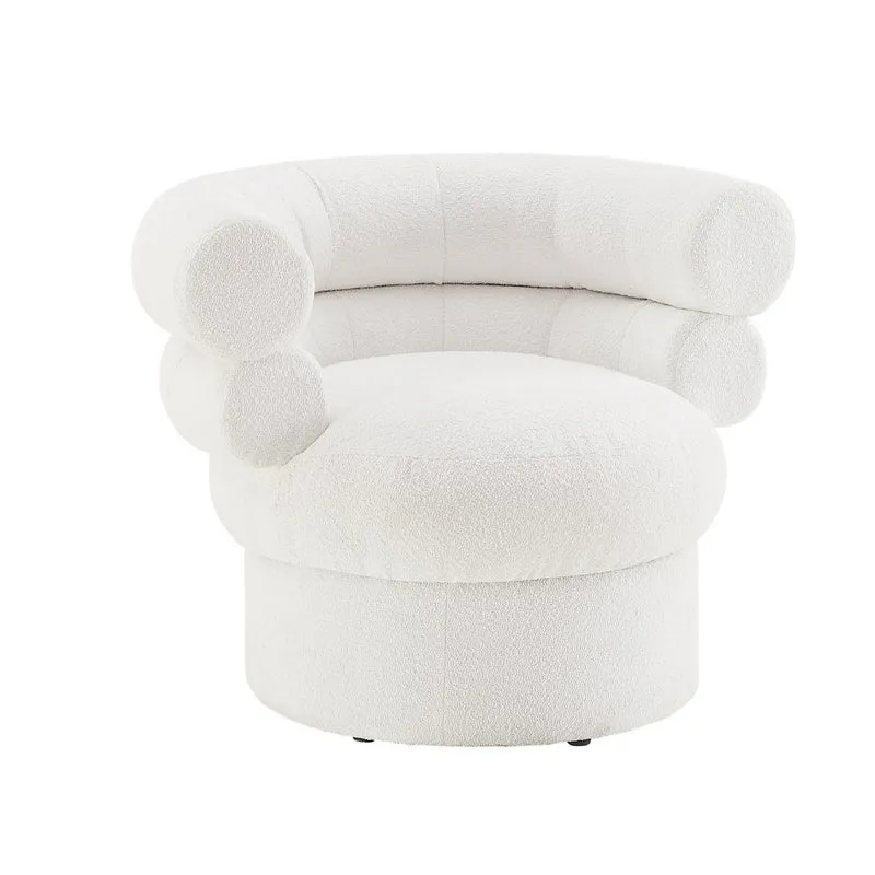 SalesFever Drehsessel Cloud – Bouclé Creme, Höhe ca. 71 cm