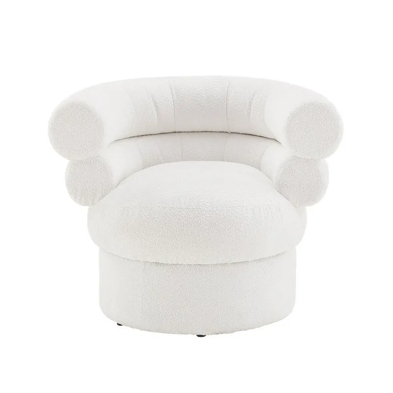 SalesFever Drehsessel Cloud – Bouclé Creme, Höhe ca. 71 cm
