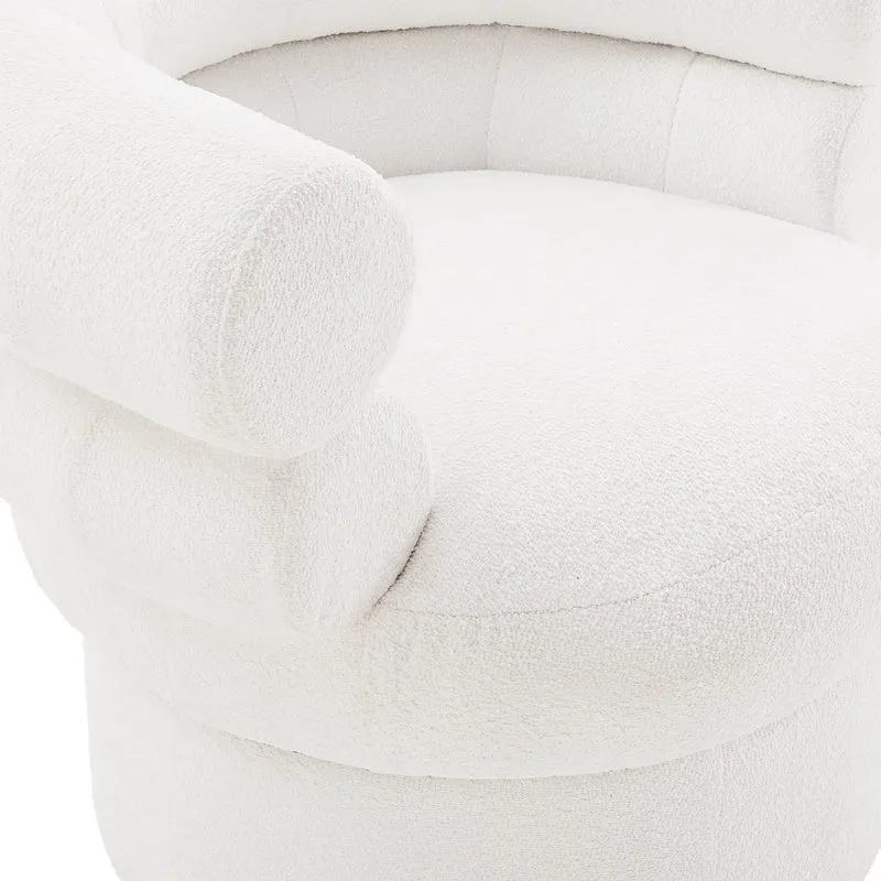 SalesFever Drehsessel Cloud – Bouclé Creme, Höhe ca. 71 cm