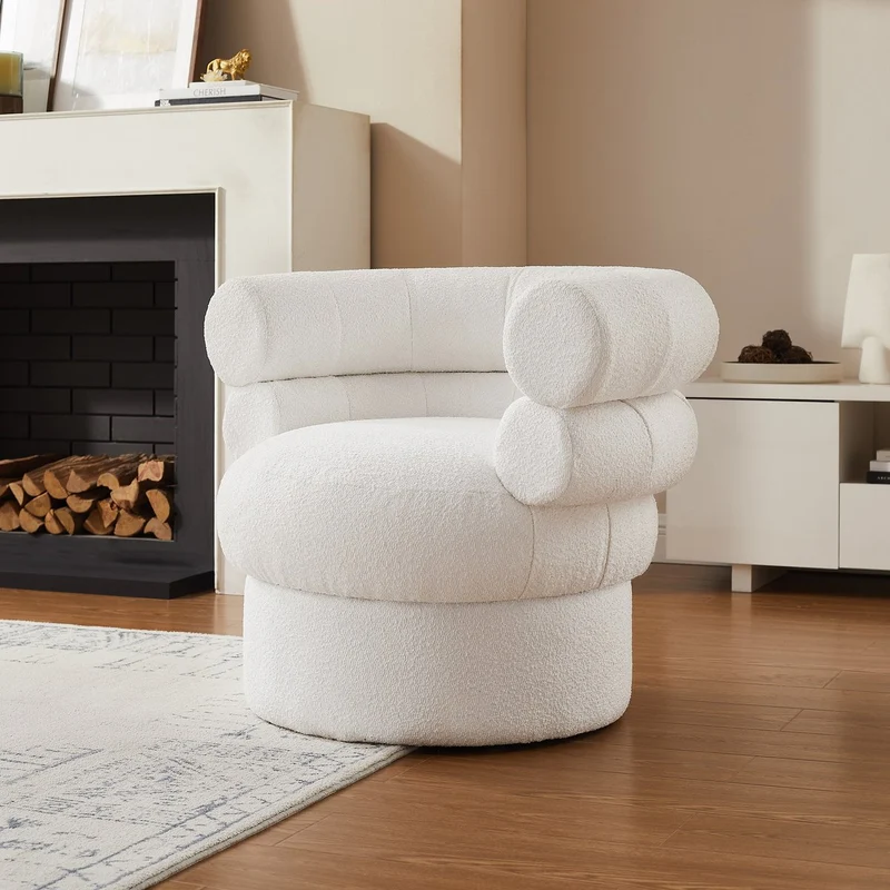 SalesFever Drehsessel Cloud – Bouclé Creme, Höhe ca. 71 cm