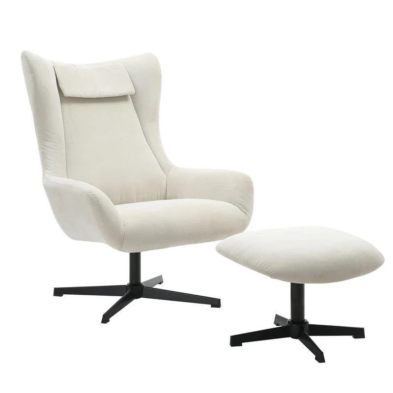 SalesFever Relaxsessel Haven mit Hocker – Creme