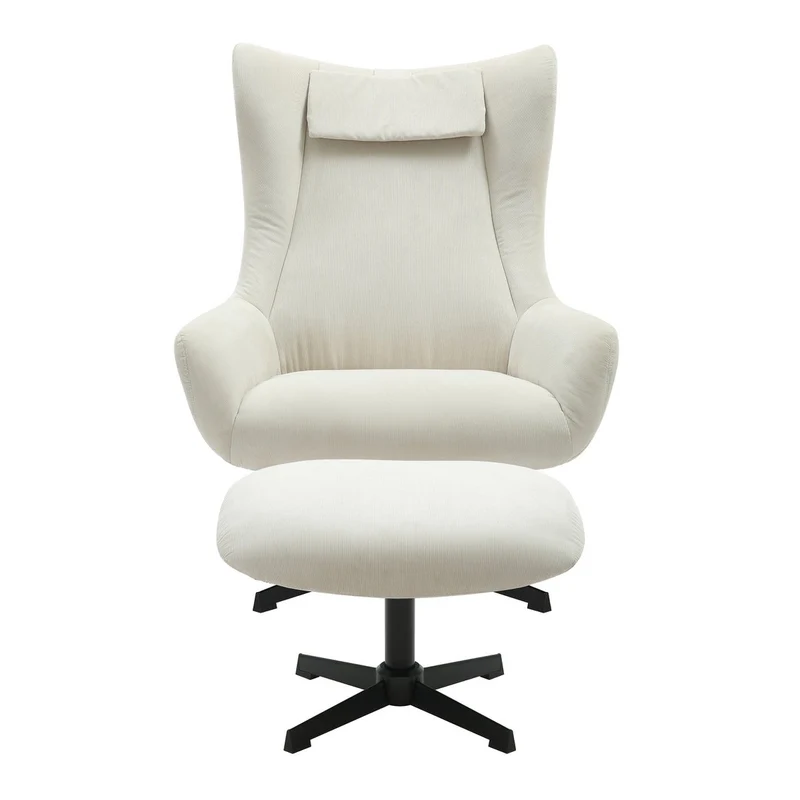 SalesFever Relaxsessel Haven mit Hocker – Creme