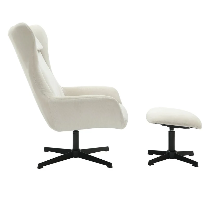 SalesFever Relaxsessel Haven mit Hocker – Creme