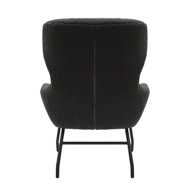 SalesFever Relaxsessel Haven Teddy mit Hocker – Anthrazit