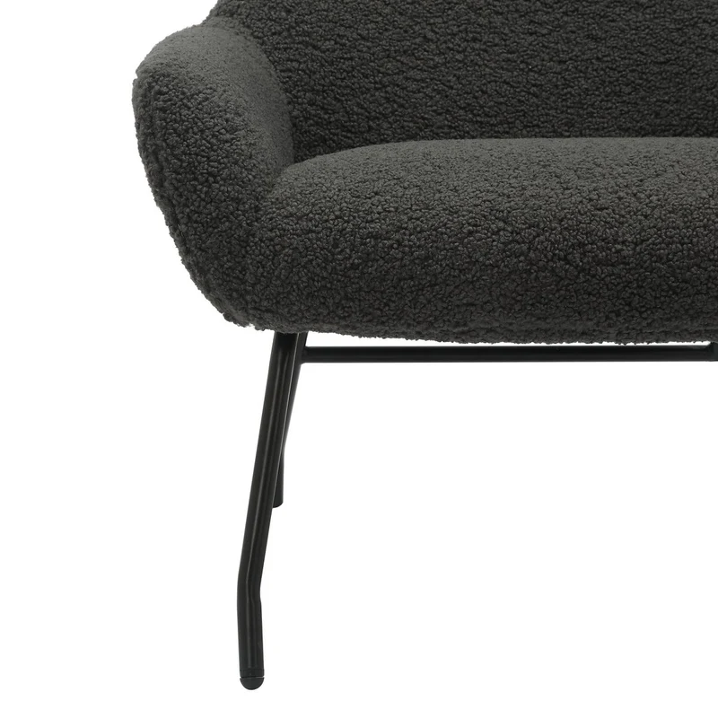 SalesFever Relaxsessel Haven Teddy mit Hocker – Anthrazit