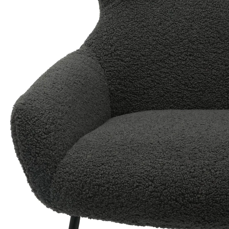 SalesFever Relaxsessel Haven Teddy mit Hocker – Anthrazit