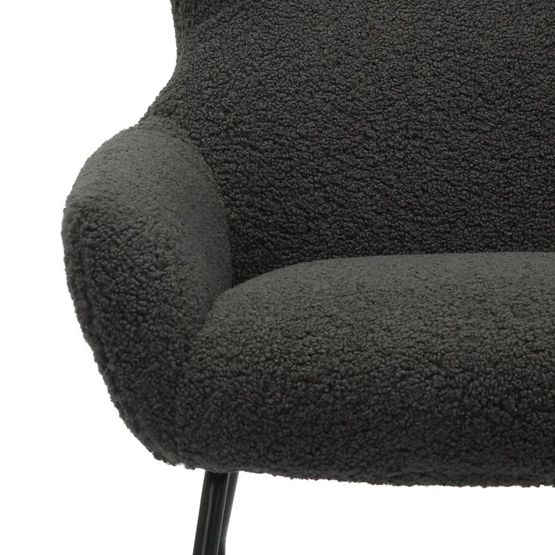 SalesFever Relaxsessel Haven Teddy mit Hocker – Anthrazit