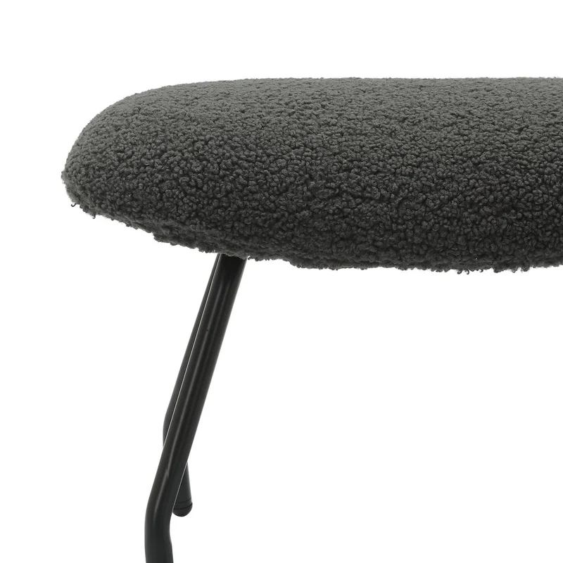 SalesFever Relaxsessel Haven Teddy mit Hocker – Anthrazit