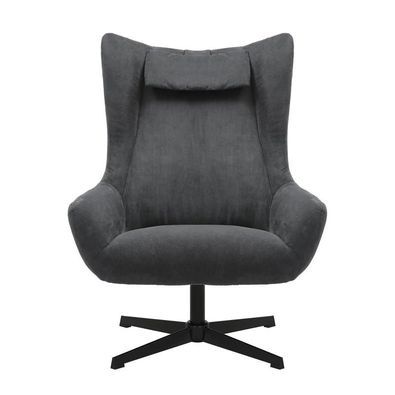 SalesFever Relaxsessel Haven mit Hocker – Cord Grau