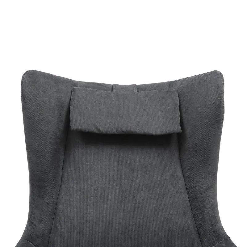SalesFever Relaxsessel Haven mit Hocker – Cord Grau
