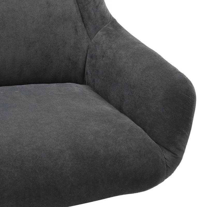 SalesFever Relaxsessel Haven mit Hocker – Cord Grau