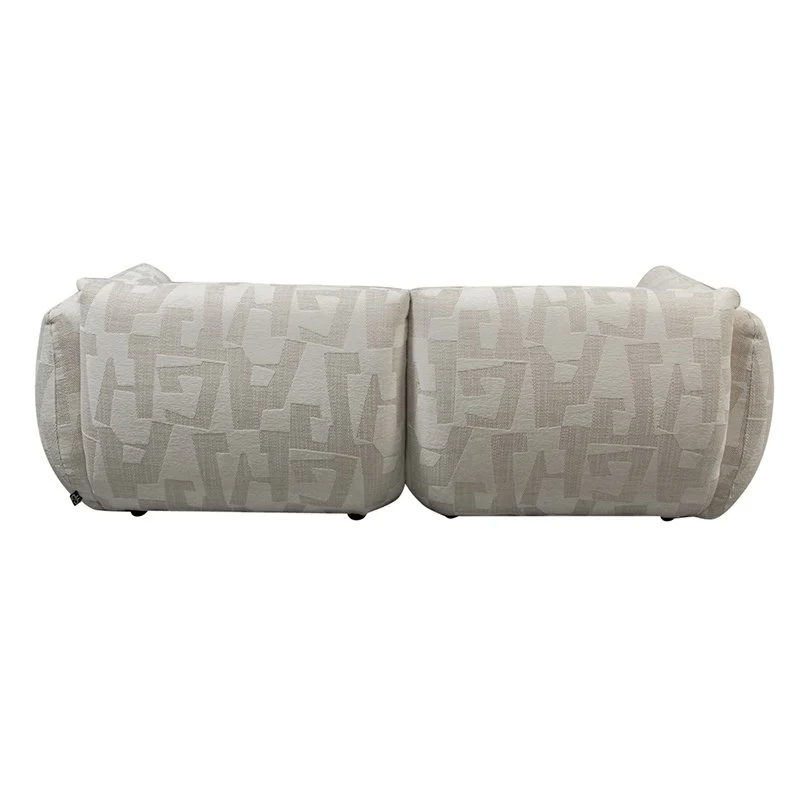 Pole to Pole Sofa Amsterdam 2,5-Sitzer mit Ottomane – Weiße Glyphen, 215 × 168 cm