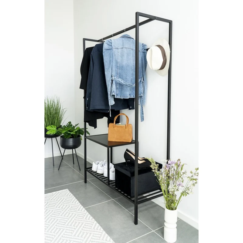 House Nordic Vita Kleiderschrank – schwarzer Stahl, 101 × 38 × 170 cm