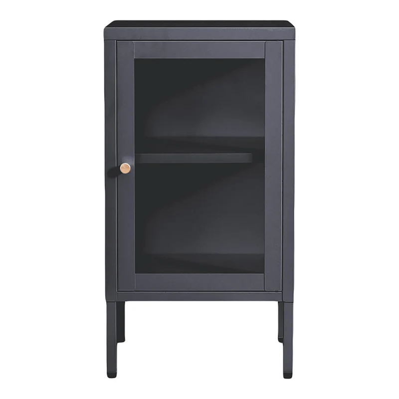 House Nordic Schrank Dalby – Grau, Stahl/Glas, 38 × 35 × 70 cm