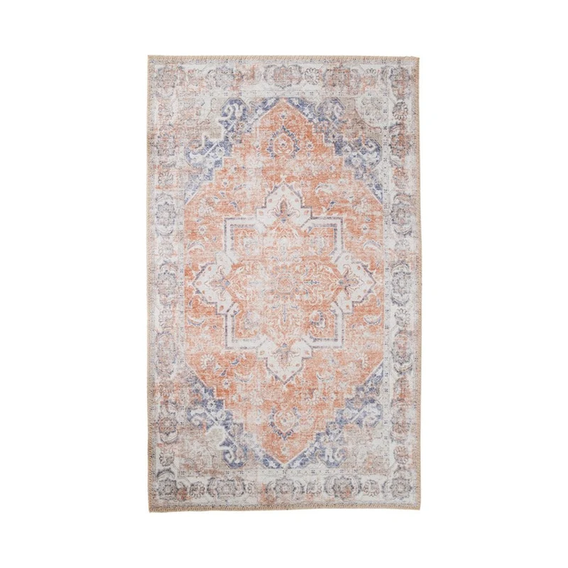 House Nordic Teppich Havanna – Chenille-Polyester, Blau/Orange, 160 × 230 cm