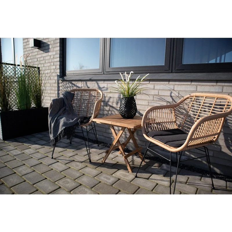 House Nordic Beistelltisch Bilbao – Natur, Teak, 50 × 50 × 50 cm, Teakholz