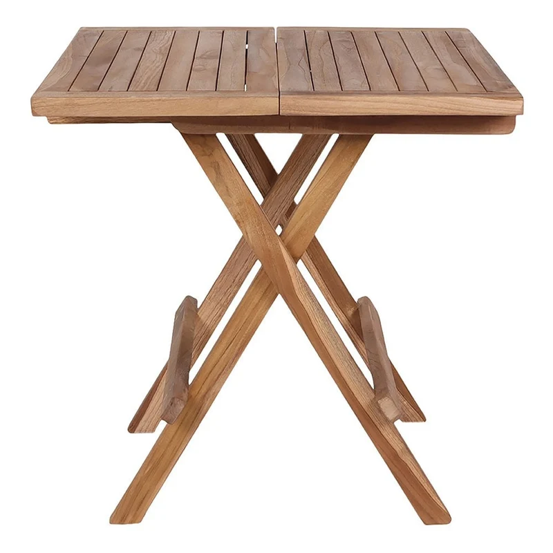 House Nordic Beistelltisch Bilbao – Natur, Teak, 50 × 50 × 50 cm, Teakholz