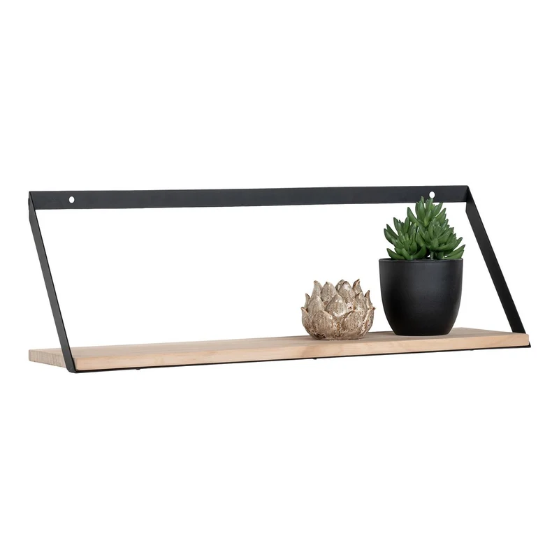 House Nordic Regal Basler – Natur, 55 × 14 × 18 cm, Holz, Metall