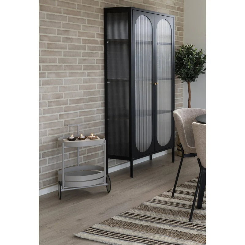 House Nordic Servierwagen Beja – Stahl, kühles Grau, 40 × 49,5 × 61 cm