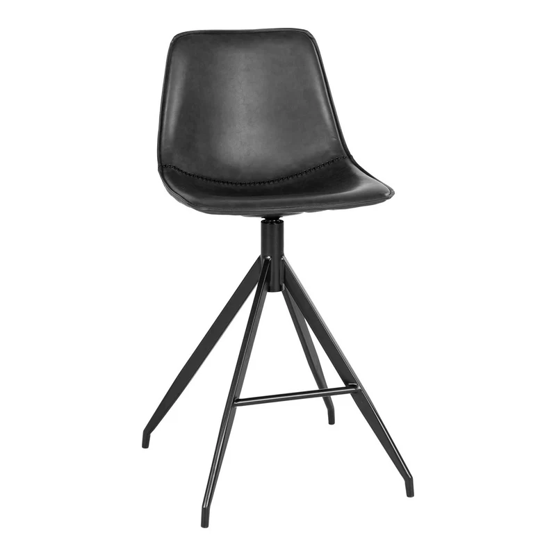 House Nordic Barstuhl Monaco – Kunstleder Schwarz, 2er-Set