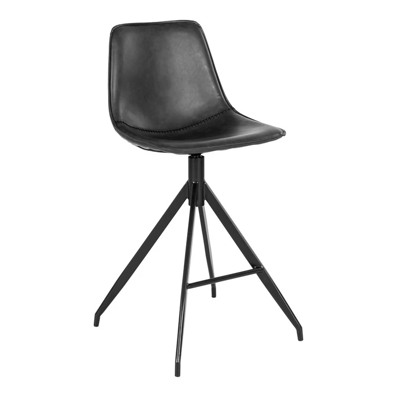 House Nordic Barstuhl Monaco – Kunstleder Schwarz, 2er-Set
