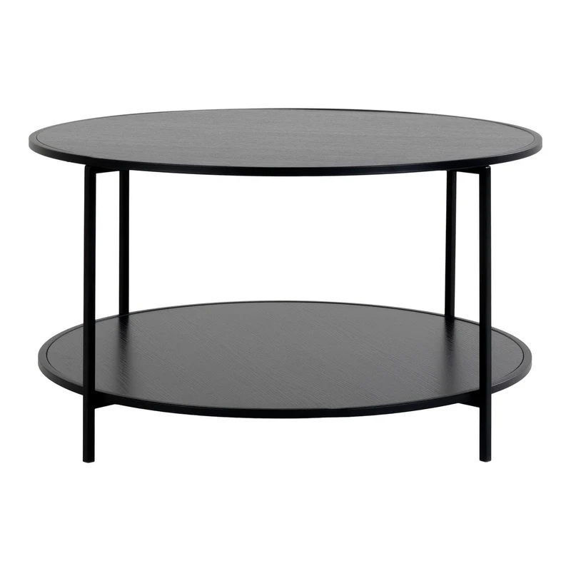 House Nordic Couchtisch Vita – Stahl und Melamin in Schwarz, Ø 80 cm