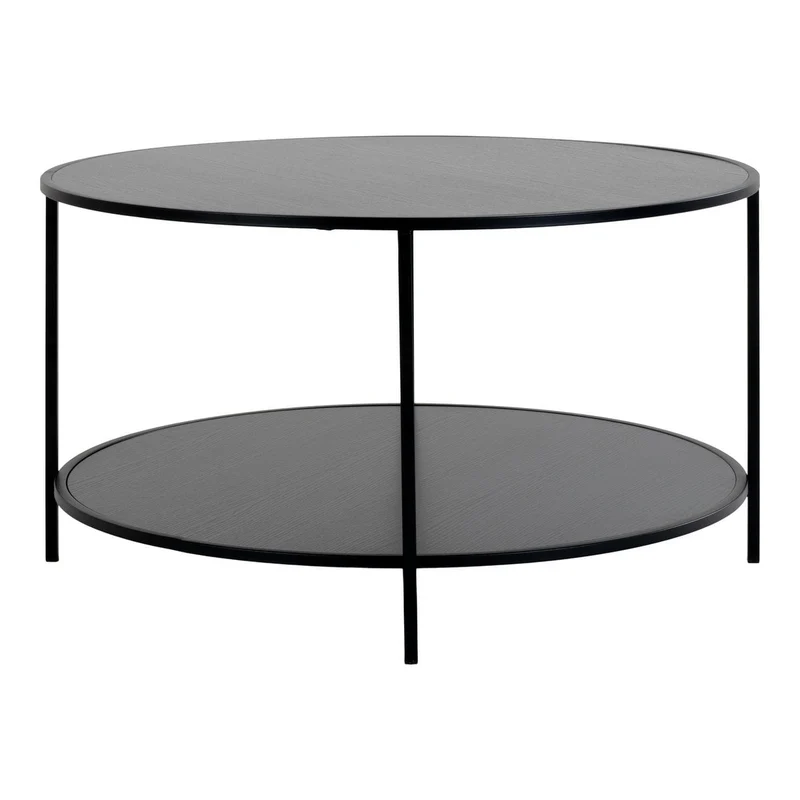 House Nordic Couchtisch Vita – Stahl und Melamin in Schwarz, Ø 80 cm
