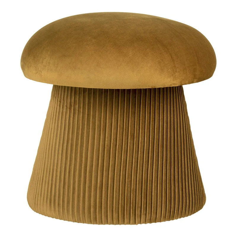 House Nordic Pouf Hampton – Ocker, Samt, Ø 39 × 42 cm