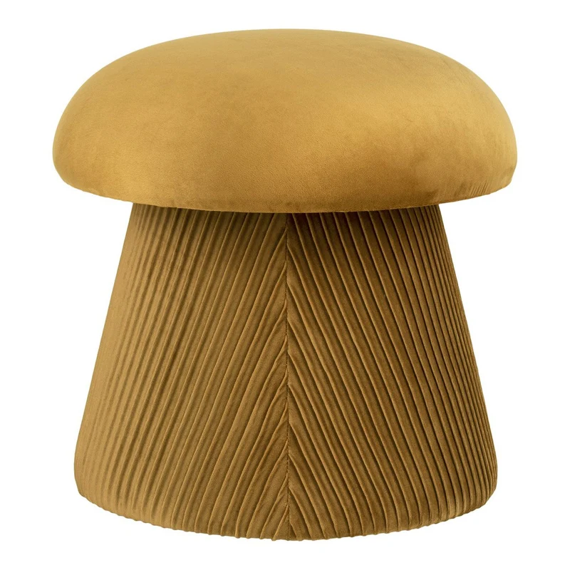 House Nordic Pouf Hampton – Ocker, Samt, Ø 39 × 42 cm