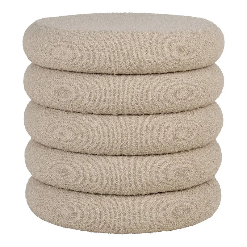 House Nordic Brooklyn Aufbewahrungspouf – Beige, Bouclé, Ø 44 × 44 cm