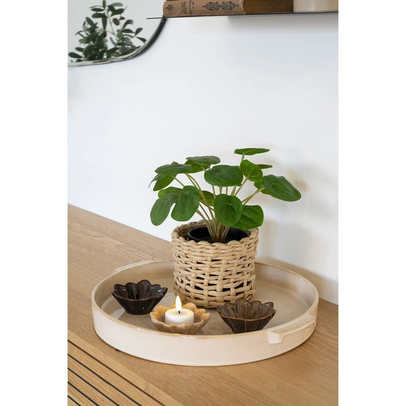 House Nordic Tablett – Weiß, 37 × 37 × 4,5 cm, Keramik
