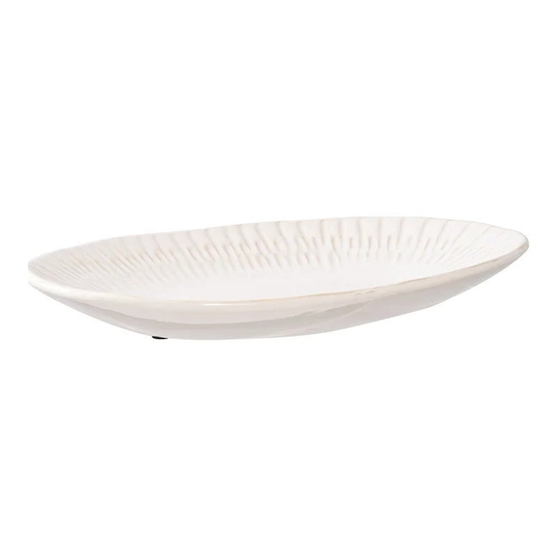 House Nordic Tablett – Weiß, Keramik, 30,5 × 20,3 × 3,8 cm