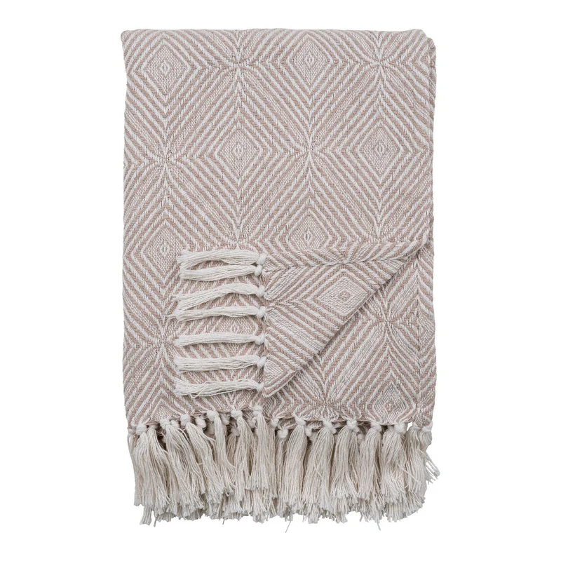 House Nordic Wohndecke Cort – Elfenbein/Beige, 100 % recycelte Baumwolle, 130 × 160 cm
