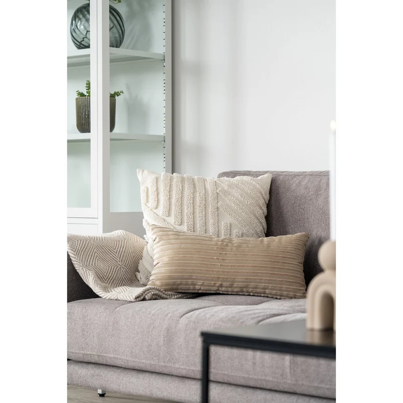 House Nordic Wohndecke Cort – Elfenbein/Beige, 100 % recycelte Baumwolle, 130 × 160 cm