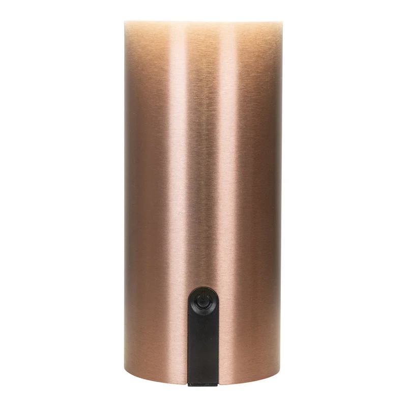 House Nordic Soham LED-Lampe – Lampe, wiederaufladbar, weiß/kupfer, Metall, Kupfer, 15 × 15 × 22 cm