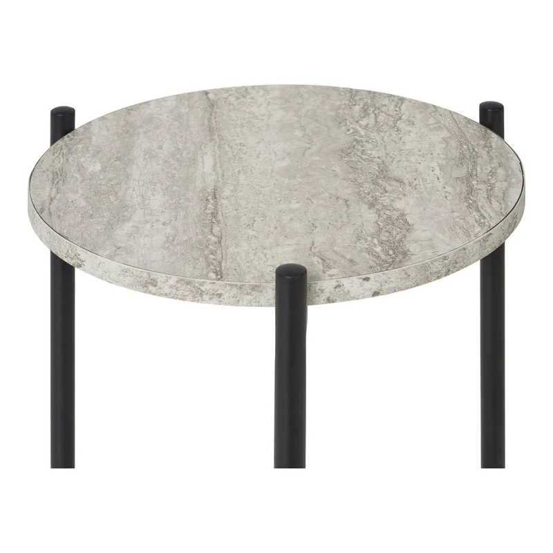 House Nordic Beistelltisch Leuven – Schwarz/Beige, Stahl, MDF, Ø 27 × 46 cm