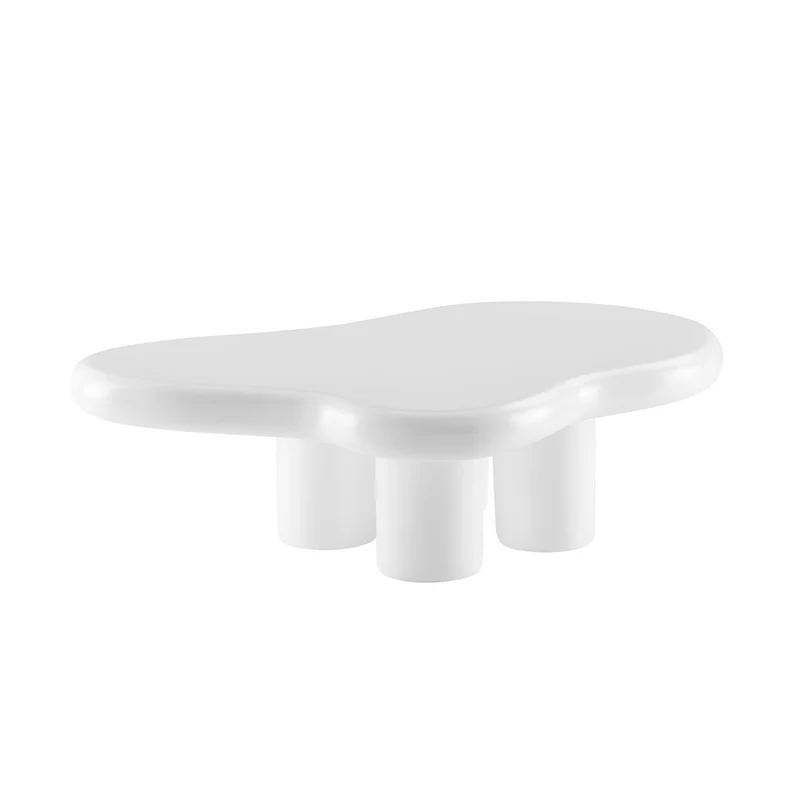 SalesFever Couchtisch Cloud – Weiß 123 × 89 cm, Fiberglas / Glasfaser