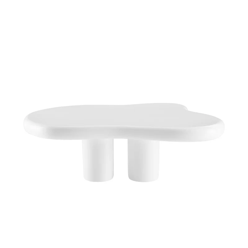 SalesFever Couchtisch Cloud – Weiß 123 × 89 cm, Fiberglas / Glasfaser