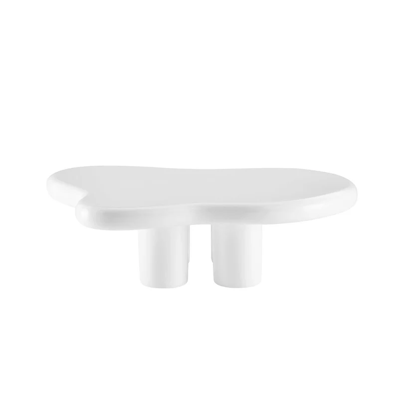 SalesFever Couchtisch Cloud – Weiß 123 × 89 cm, Fiberglas / Glasfaser
