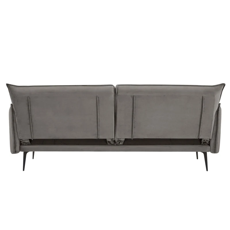 SalesFever Schlafsofa Milo – 3-Sitzer Samt Grau, Höhe ca. 88 cm